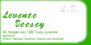 levente decsey business card
